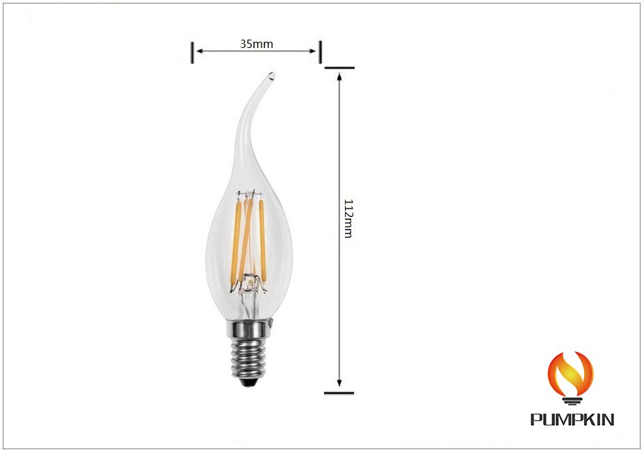 E14 Transparent 4W LED Edison Filament Light Bulb
