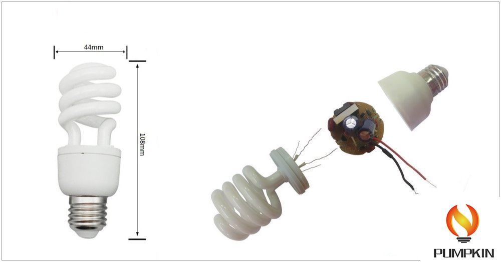 T2 Half Spiral 7W CFL Bulb Energy Saving Lamp
